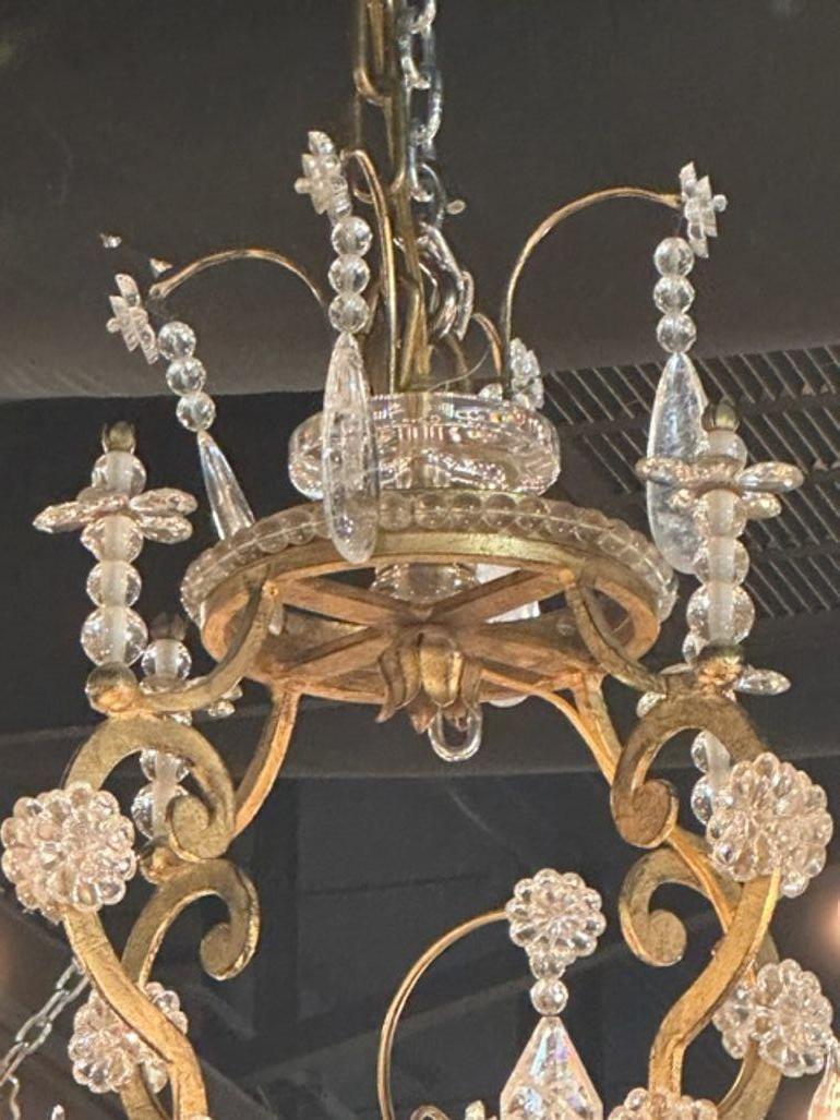 French Maison Bagues Rock Crystal Chandelier For Sale 1
