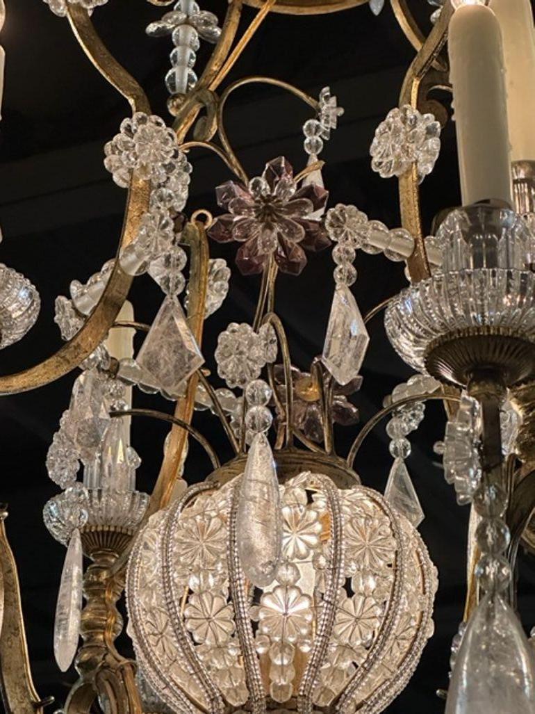 French Maison Bagues Rock Crystal Chandelier For Sale 2