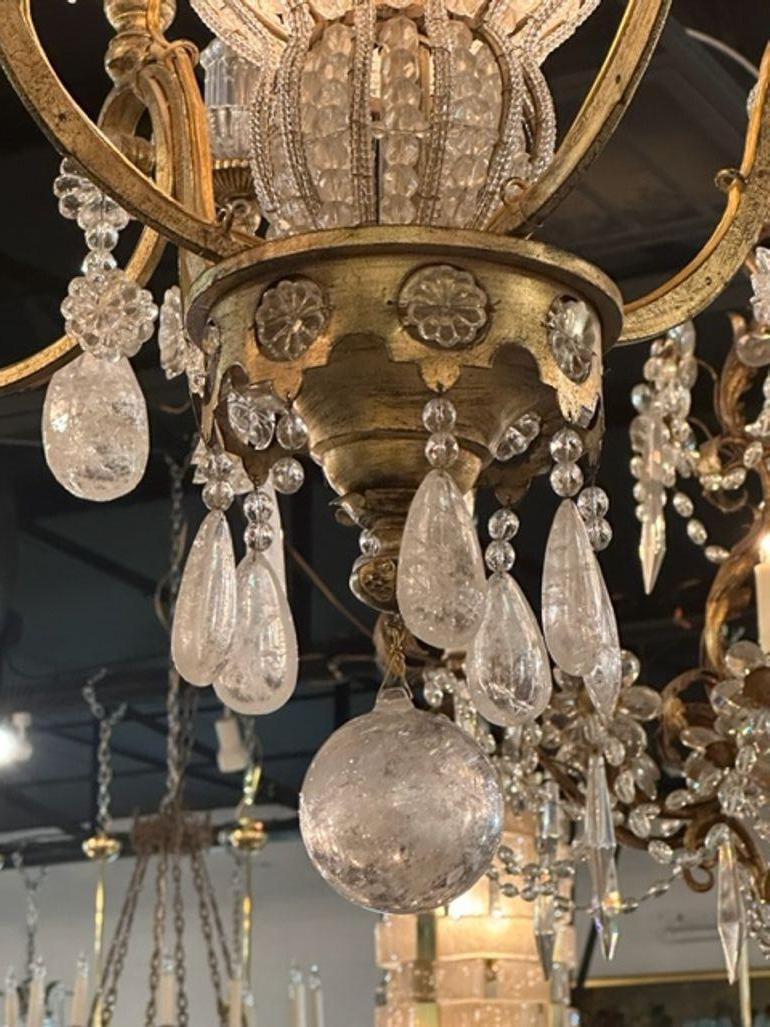 French Maison Bagues Rock Crystal Chandelier For Sale 3