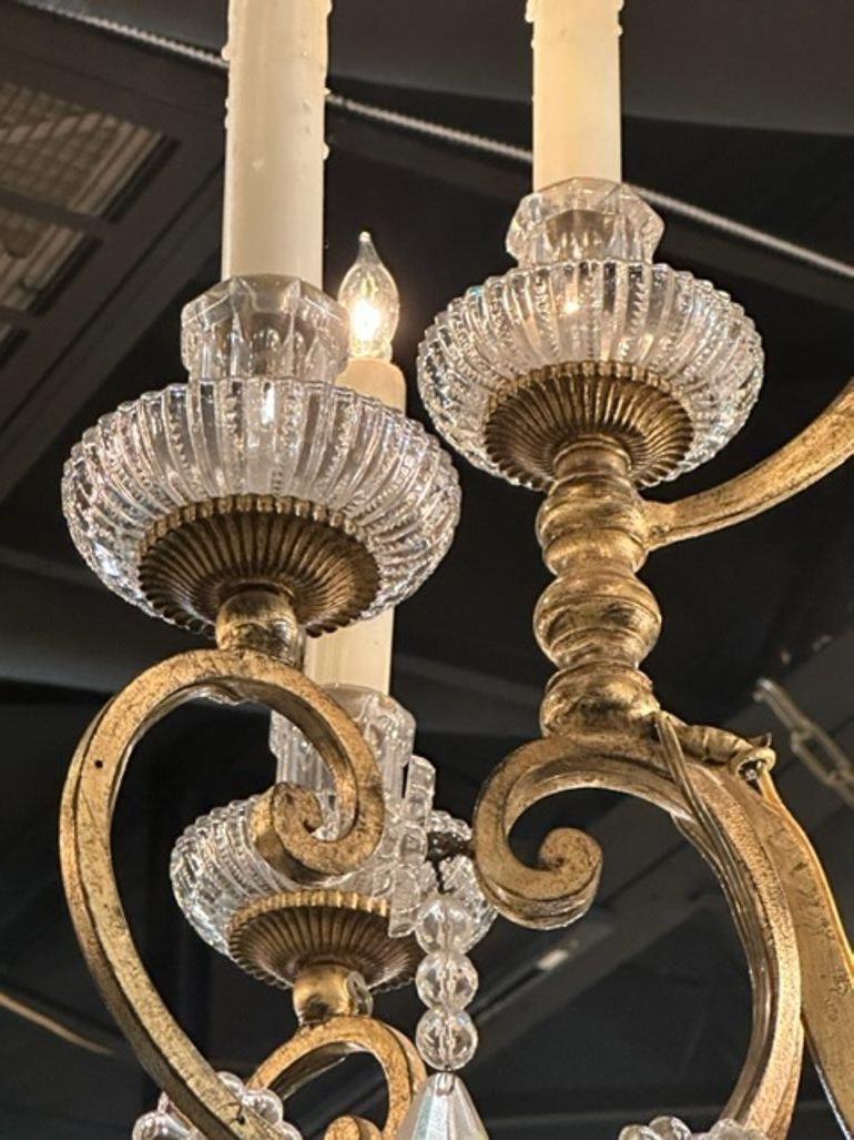 French Maison Bagues Rock Crystal Chandelier For Sale 4