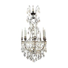 French Maison Baguès Style 8-Light Crystal Chandelier