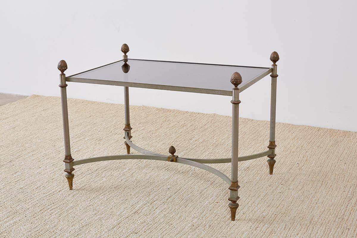 Neoclassical French Maison Baguès Style Bronze Metal Cocktail Table