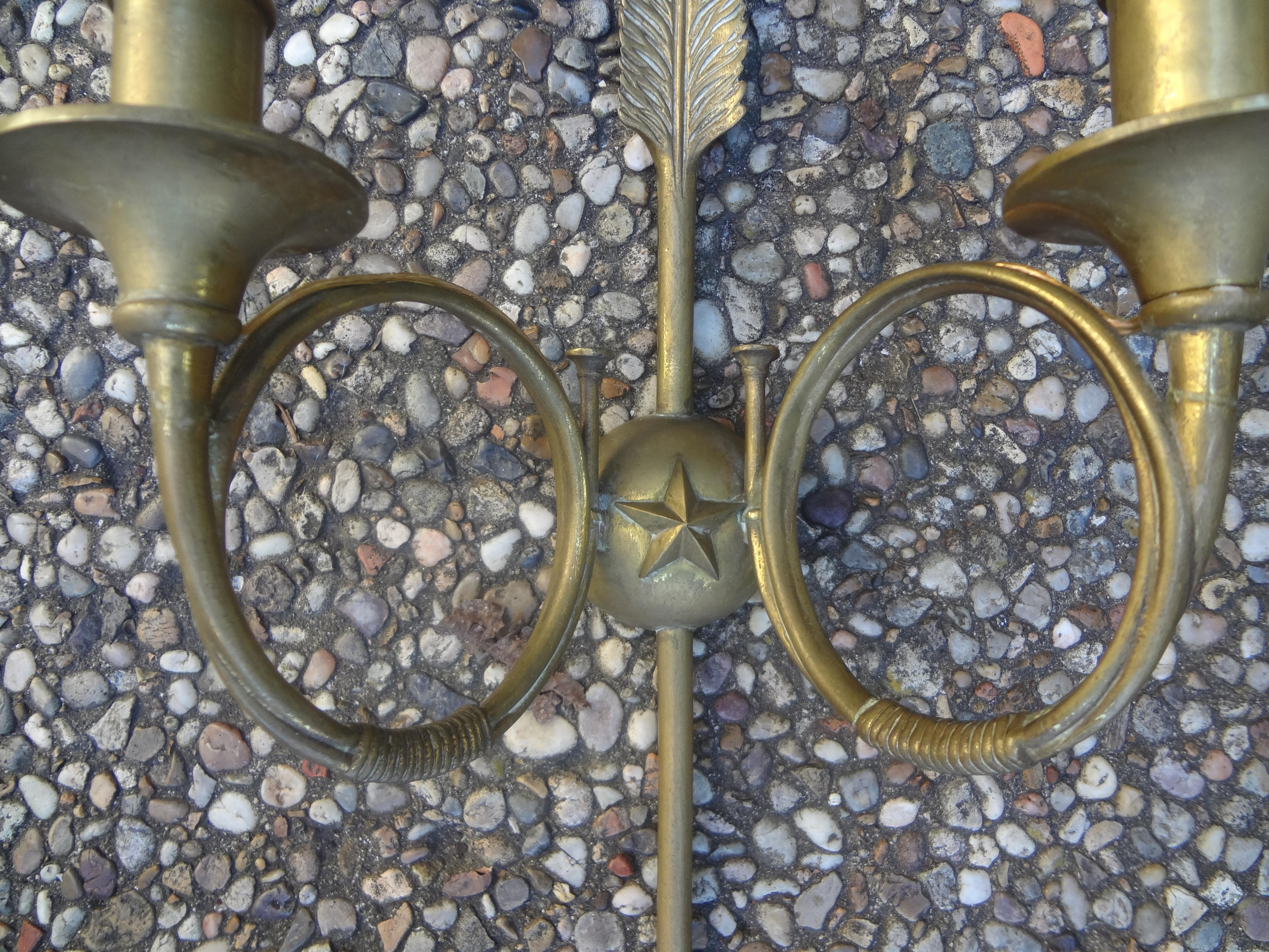 Mid-20th Century French Maison Bagues Style Bronze Neoclassical Sconces For Sale
