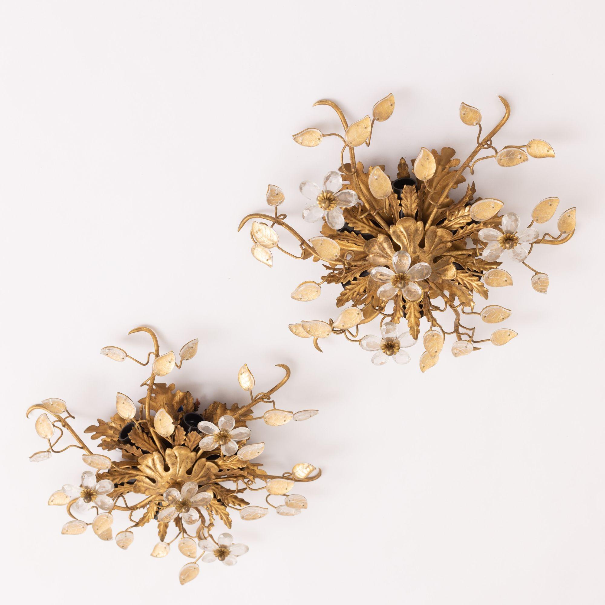 Pair of French Maison Baguès Style Ceiling Lights or Wall Sconces 9