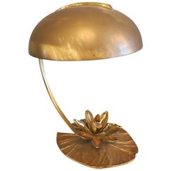 Vintage French Maison Charles Bronze Lily Table Lamp