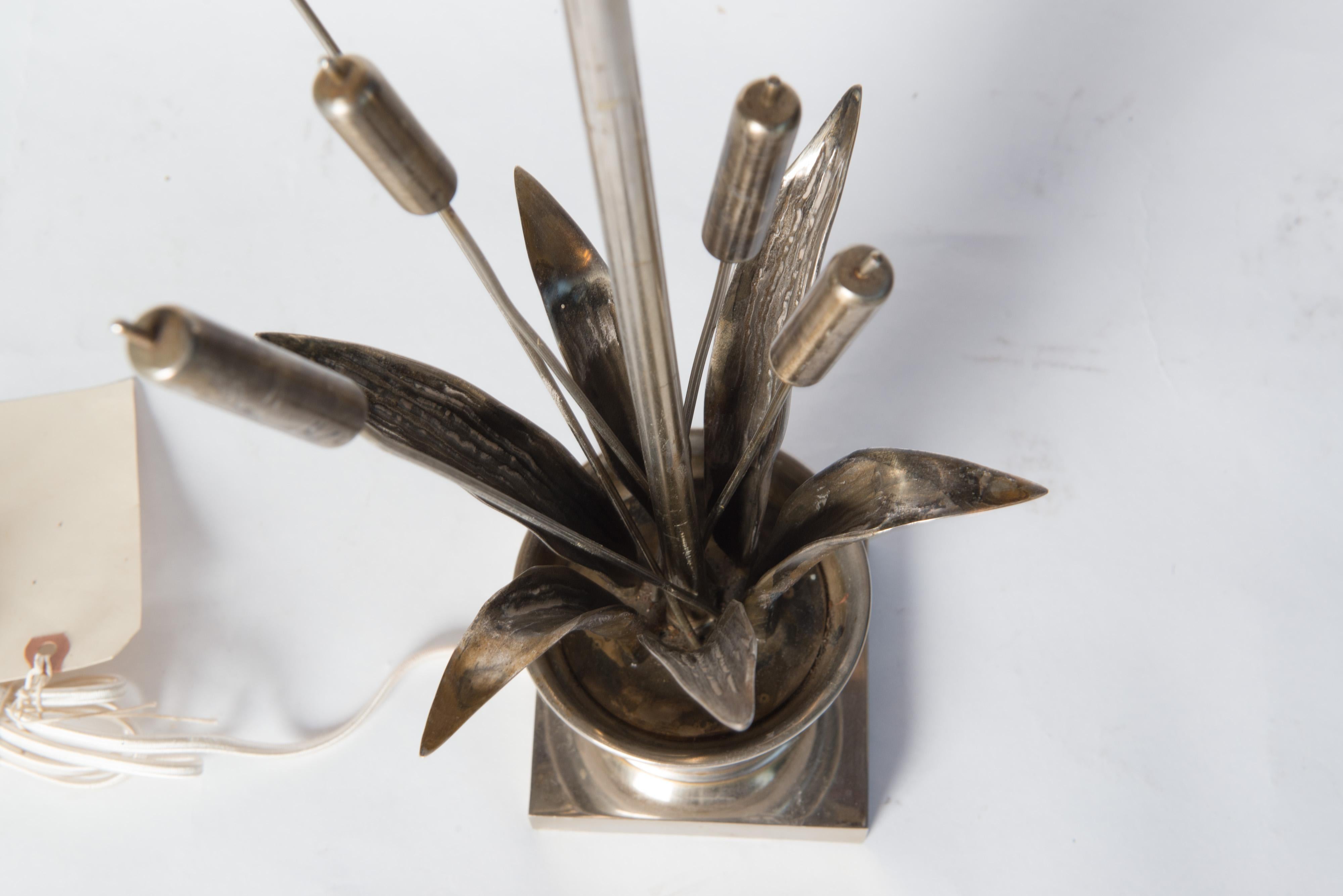 French Maison Charles style Bulrush Silver Lamp 6