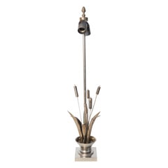 French Maison Charles style Bulrush Silver Lamp