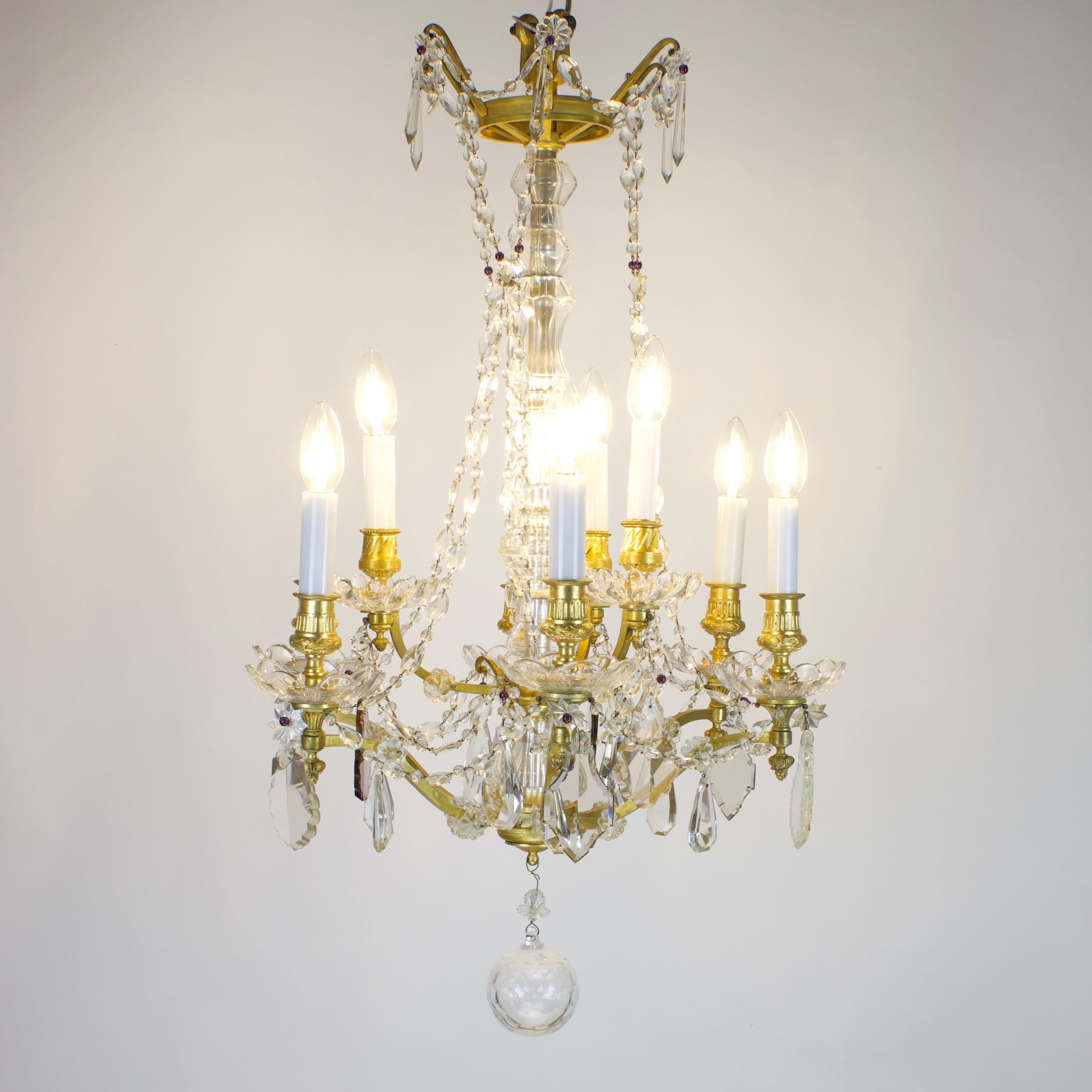 French Maison Colin 19th Century Louis XV Gilt Bronze Cut Crystal Chandelier 10