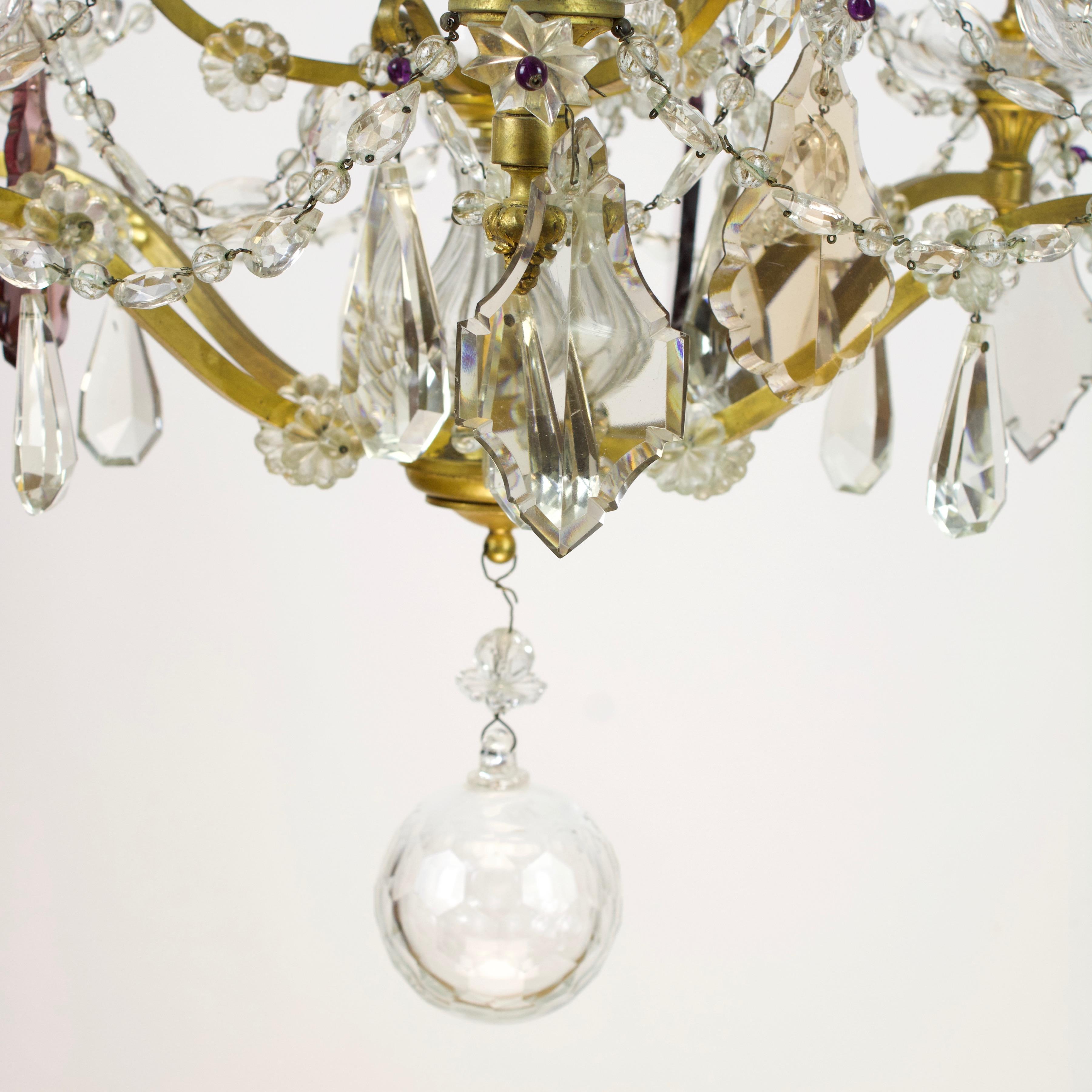 French Maison Colin 19th Century Louis XV Gilt Bronze Cut Crystal Chandelier 3