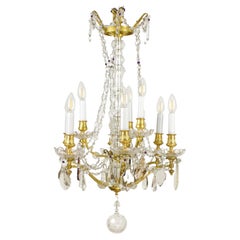French Maison Colin 19th Century Louis XV Gilt Bronze Cut Crystal Chandelier