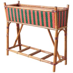 French Maison Gatti Bamboo Rattan Jardiniere Planter