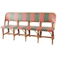 French Maison Gatti Rattan Bamboo Banquette Bench