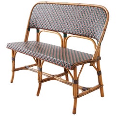 French Maison Gatti Rattan Bamboo Banquette Settee