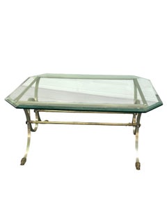 French Maison Jansen Style Octagon Glass Neoclassical Style Coffee Table