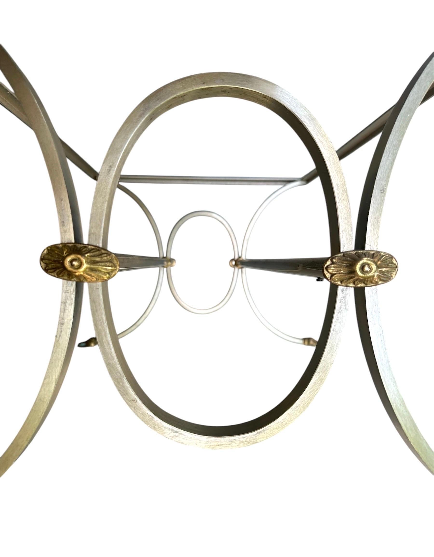 French Maison Jansen Style Octagon Glass Neoclassical Style Coffee Table In Good Condition For Sale In Vero Beach, FL
