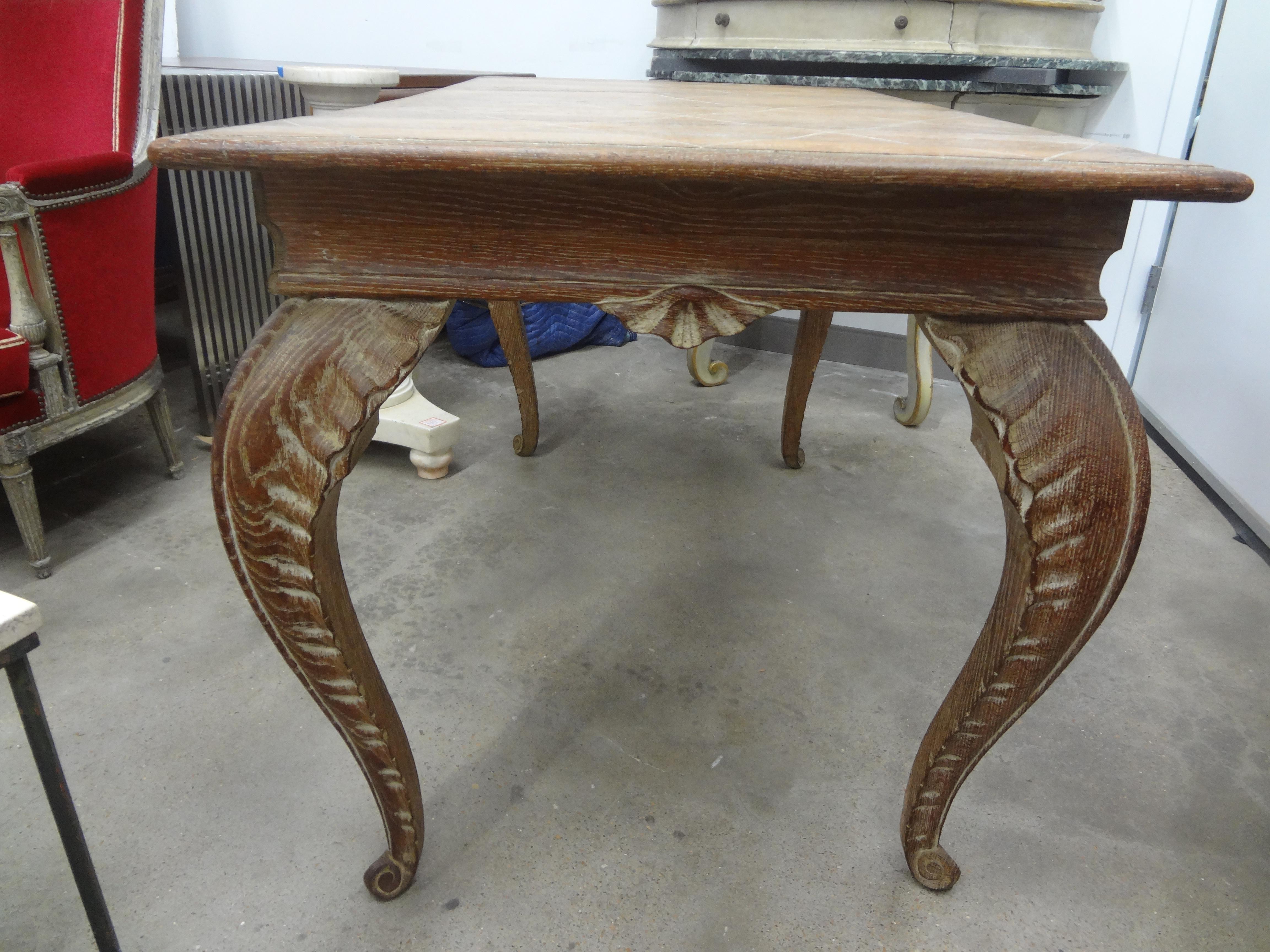French Maison Jansen Attributed Cerused Oak Desk For Sale 4