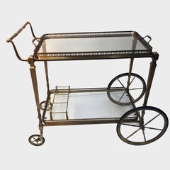 French Maison Jansen Brass Drinks Trolley