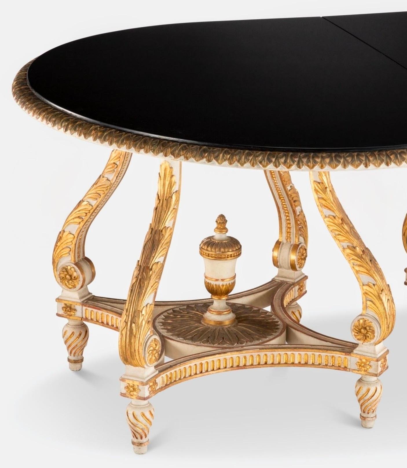 French Maison Jansen Paris Louis XVI Double Pedestal Dining Table with Leaves For Sale 4
