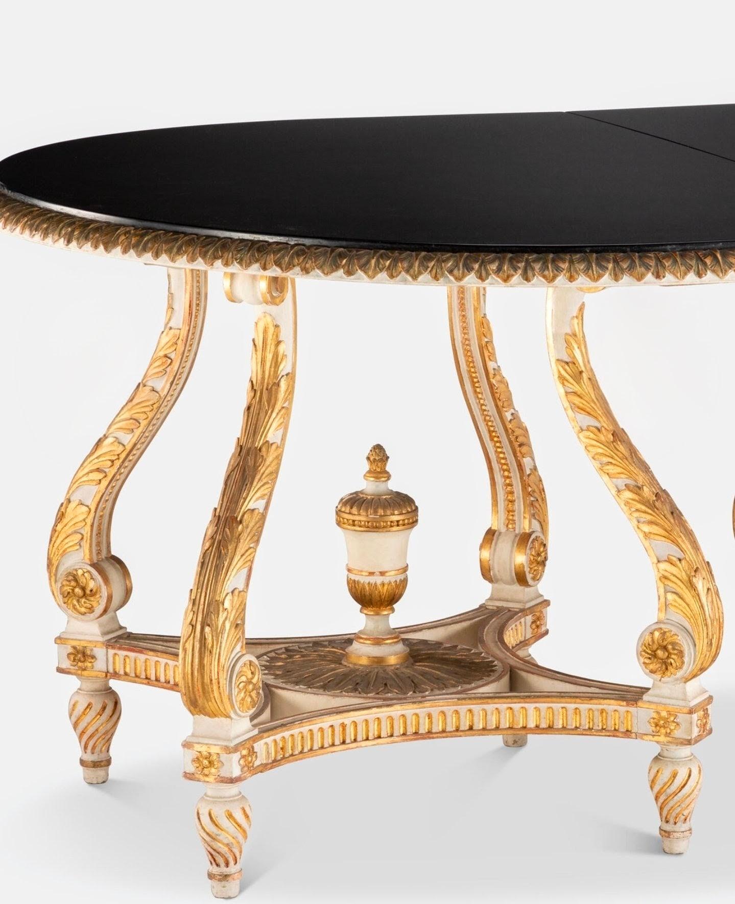 French Maison Jansen Paris Louis XVI Double Pedestal Dining Table with Leaves For Sale 8