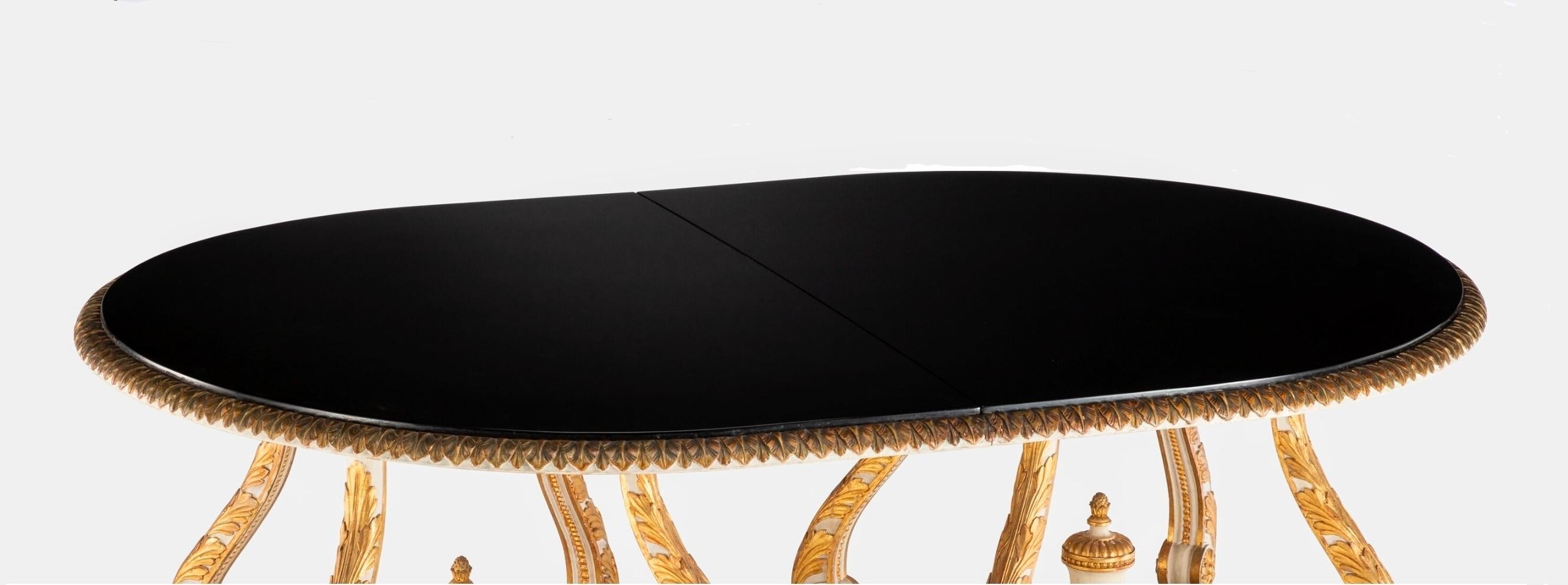 French Maison Jansen Paris Louis XVI Double Pedestal Dining Table with Leaves For Sale 9