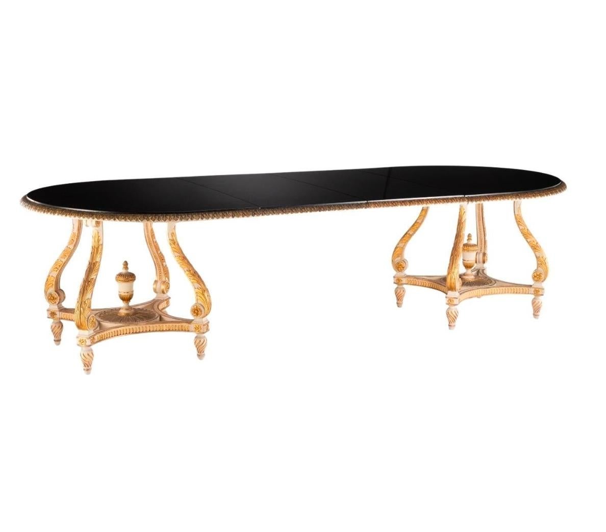 French Maison Jansen Paris Louis XVI Double Pedestal Dining Table with Leaves For Sale 12
