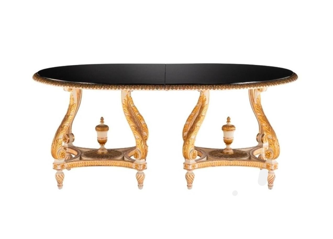 French Maison Jansen Paris Louis XVI Double Pedestal Dining Table with Leaves For Sale 13