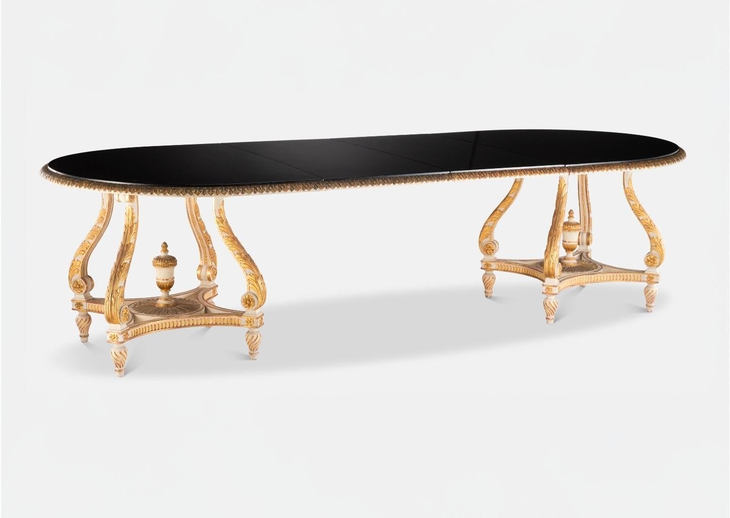 20th Century French Maison Jansen Paris Louis XVI Double Pedestal Dining Table with Leaves For Sale