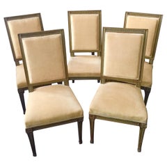 French Maison Jansen Set of 5 Louis XVI Style Chairs