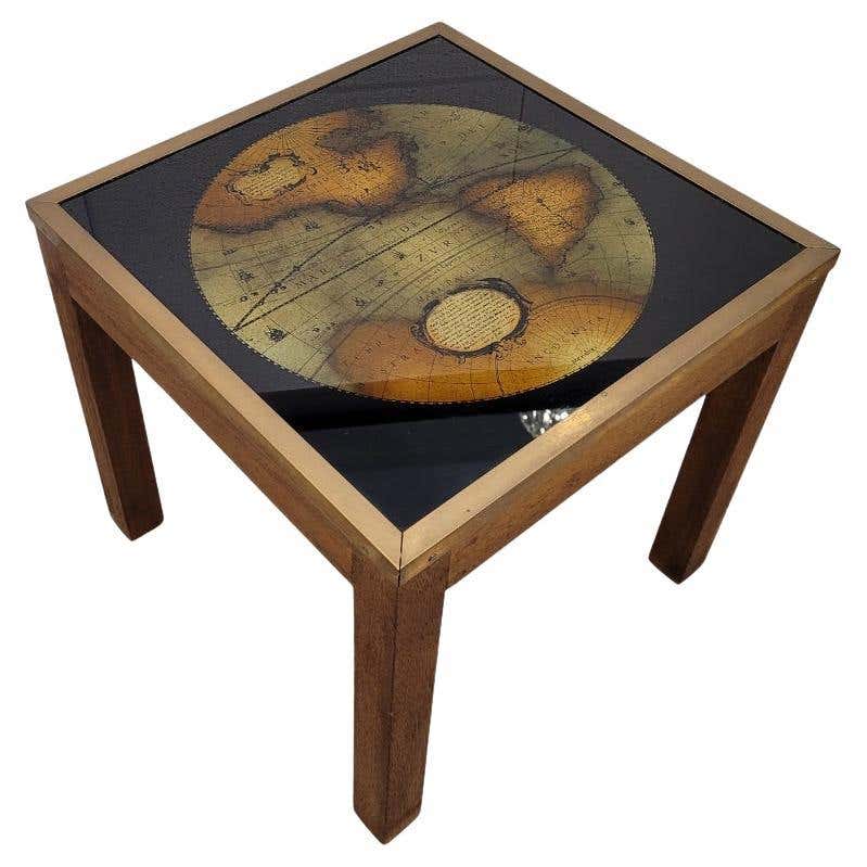 French midcentury Coffee Table “Map/Globe”, Maison Jansen For Sale at ...