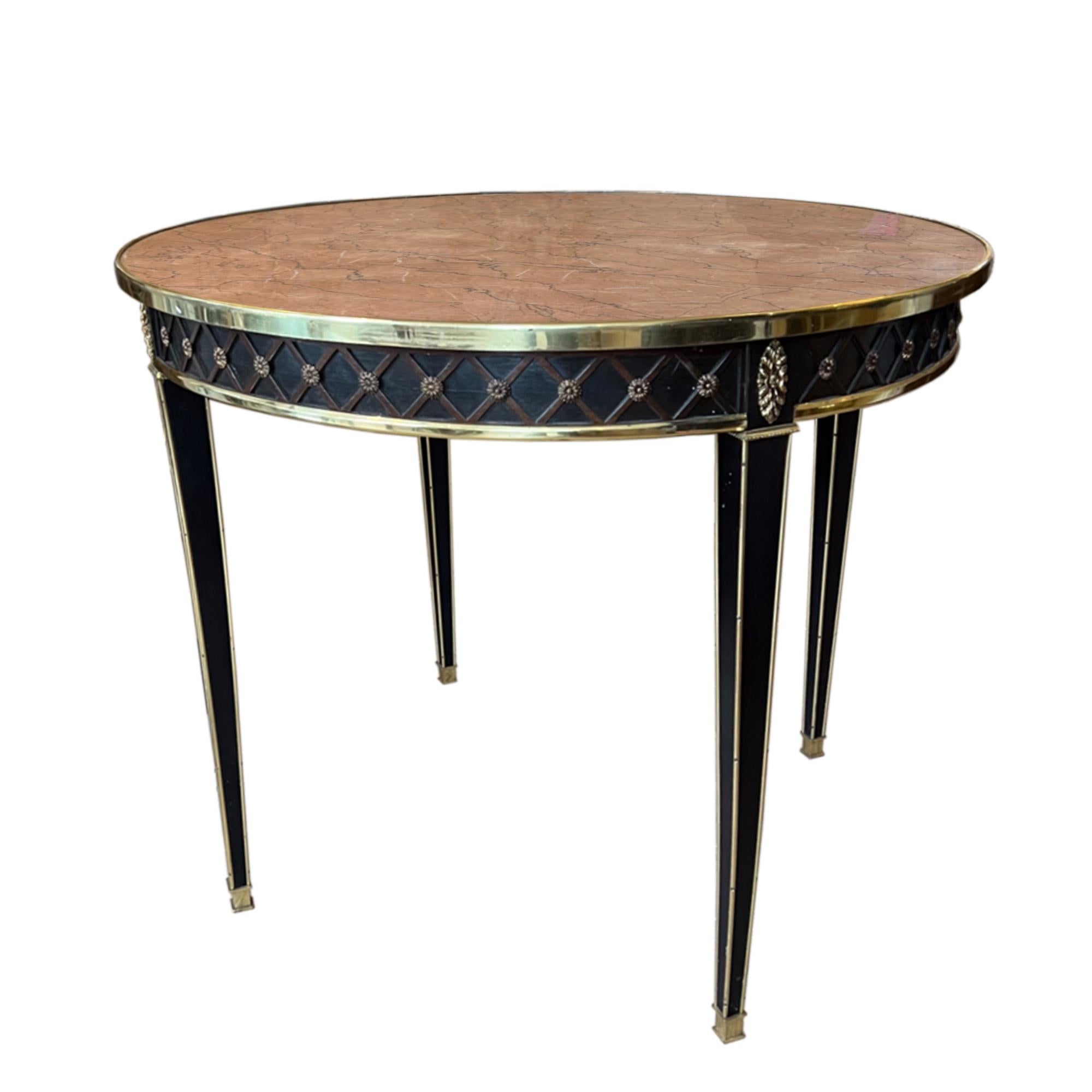 Mid-20th Century French Maison Jansen Style Centre Table With Marble Top