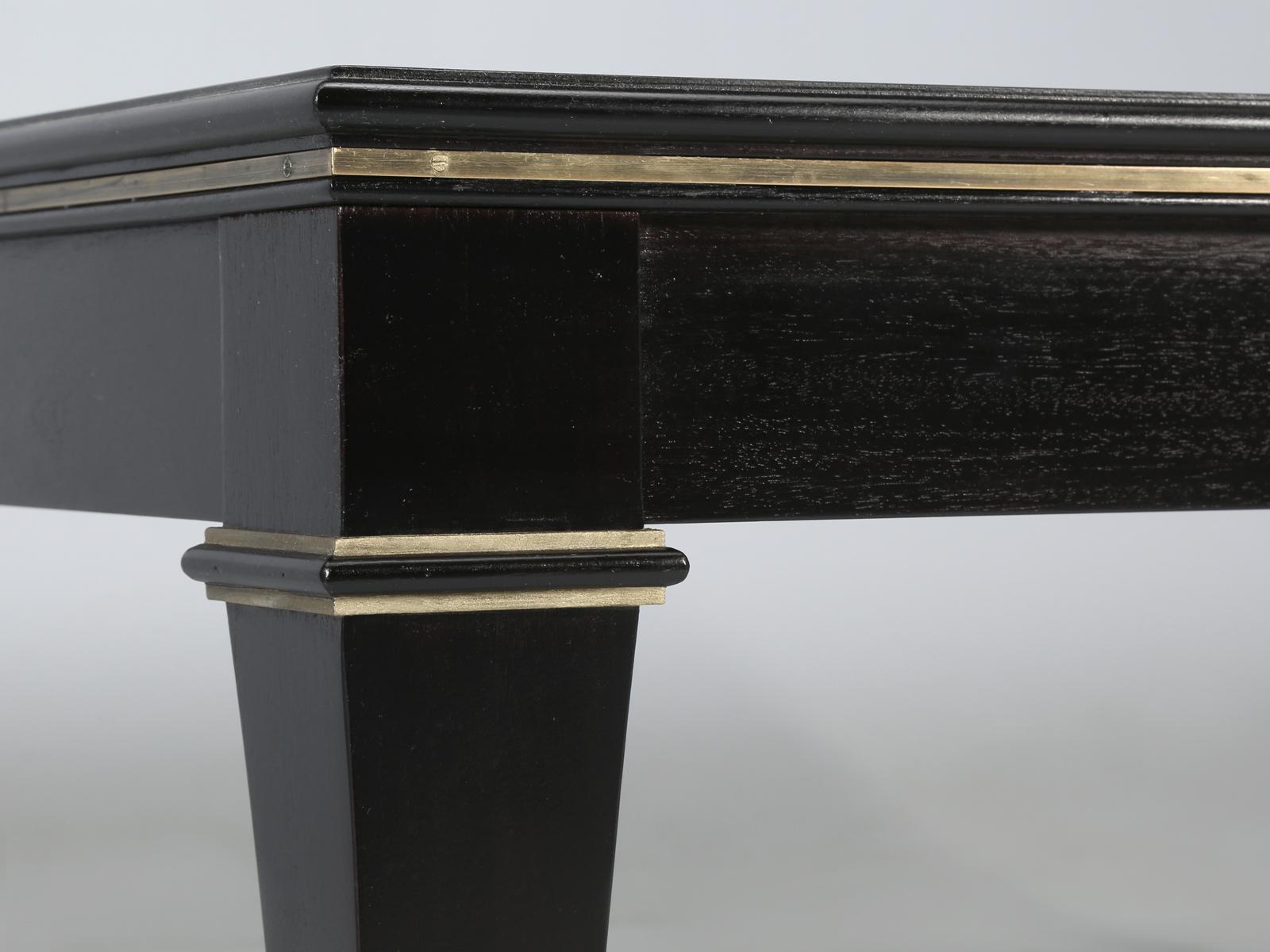 French Maison Jansen Style Ebonized Mahogany Coffee Table Built to Order  For Sale 5