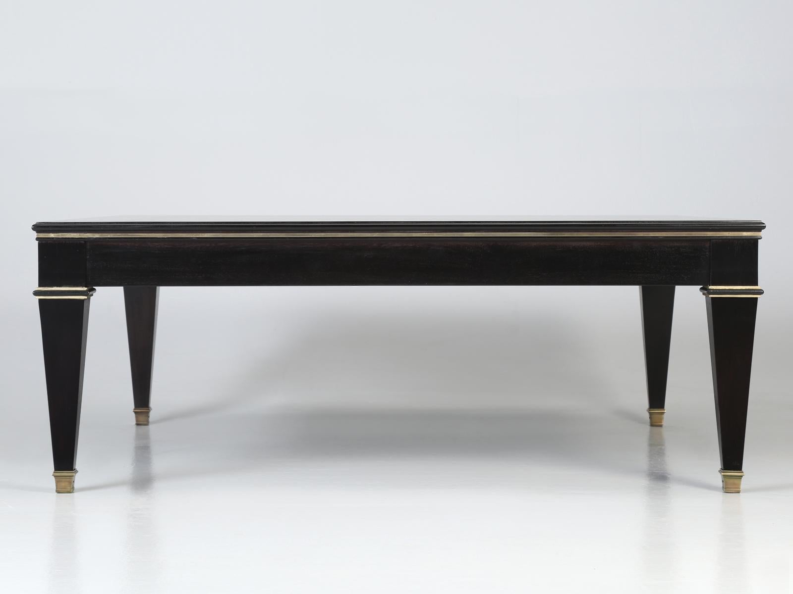 Directoire French Maison Jansen Style Ebonized Mahogany Coffee Table Built to Order  For Sale