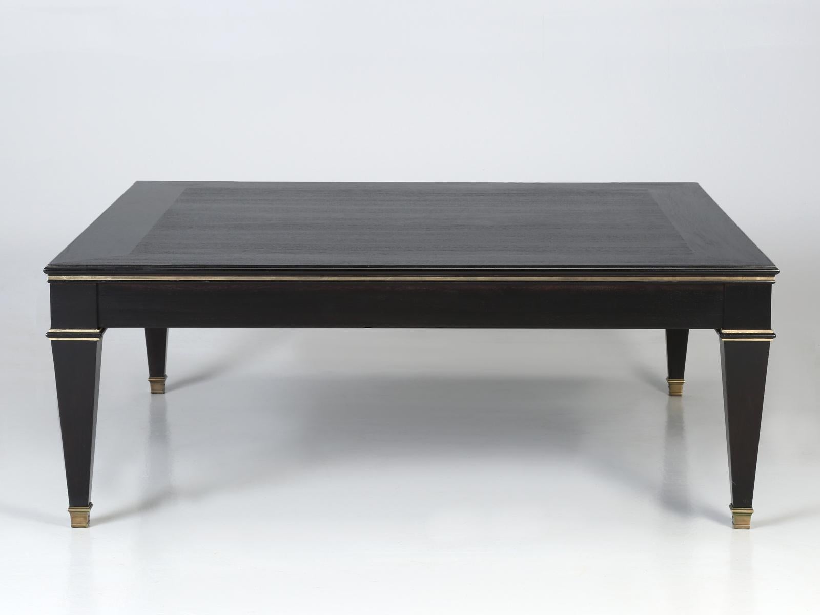 French Maison Jansen Style Ebonized Mahogany Coffee Table Built to Order  In New Condition For Sale In Chicago, IL