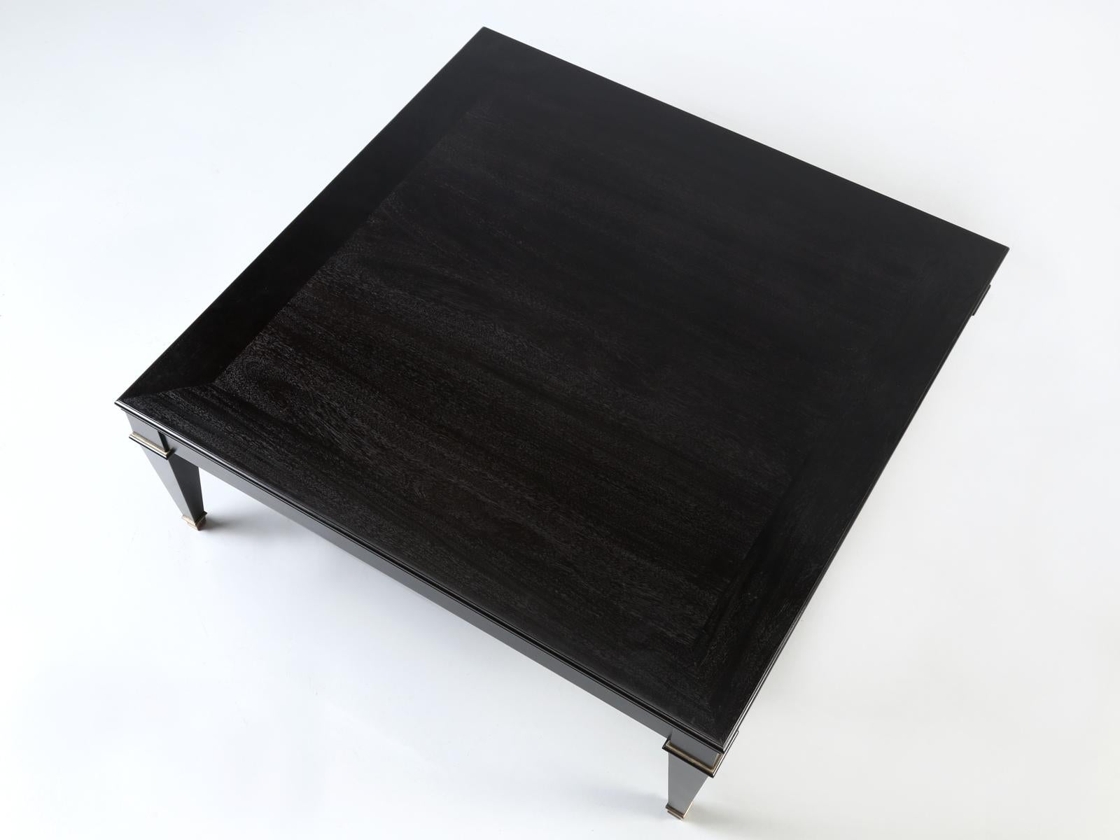 French Maison Jansen Style Ebonized Mahogany Coffee Table Built to Order  For Sale 1
