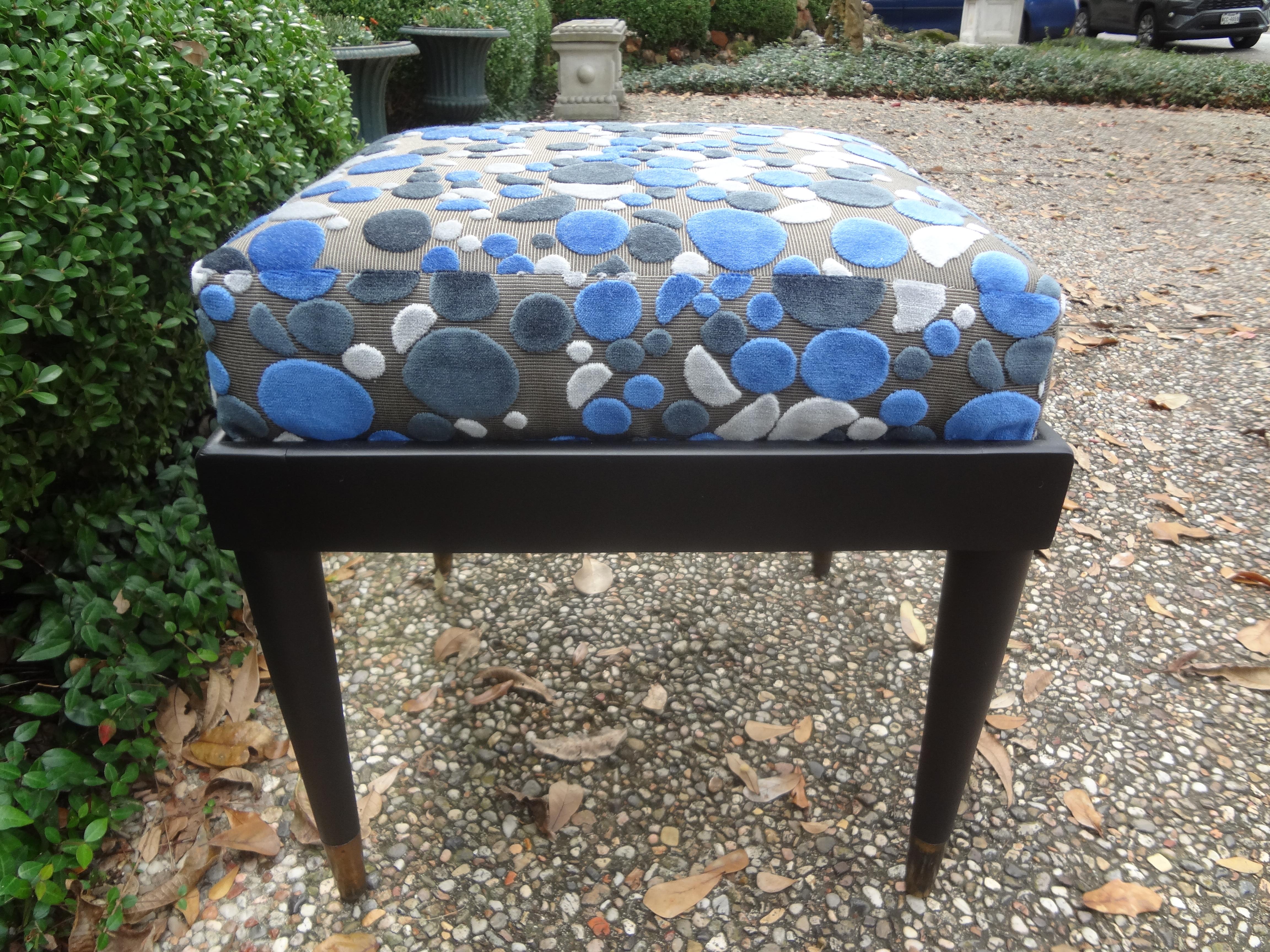 French Ebonized Ottoman in the Manner of Maison Jansen For Sale 5