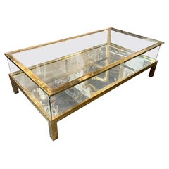 Mesa de centro francesa de bronce dorado y vitrina estilo Maison Jansen