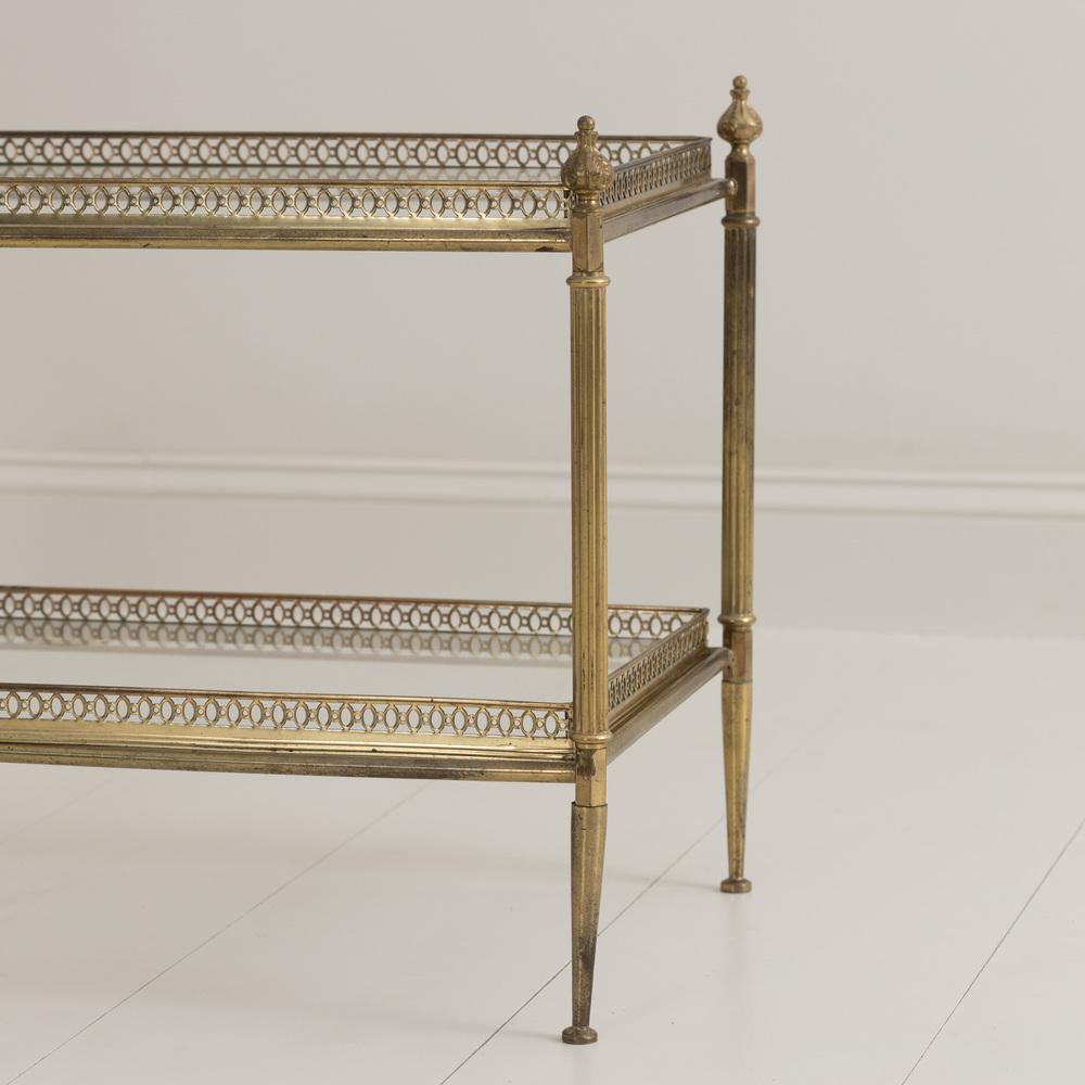 French Maison Jansen Style Two-Tier Brass and Glass Coffee Table 6