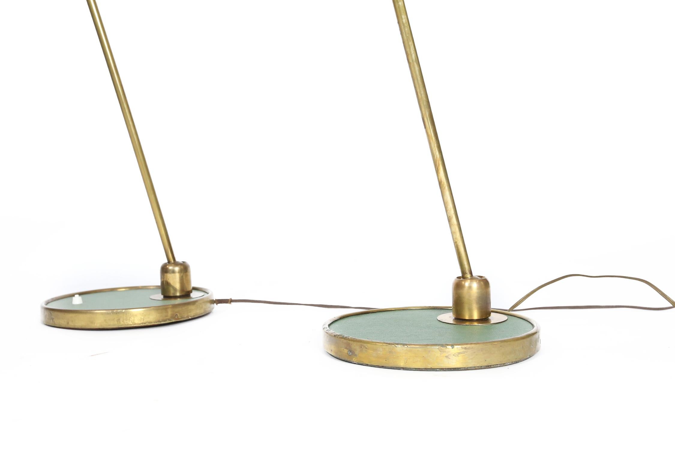 French Maison Lunel Floor Lamps with Original Diabolo Shades, 1950s For Sale 1