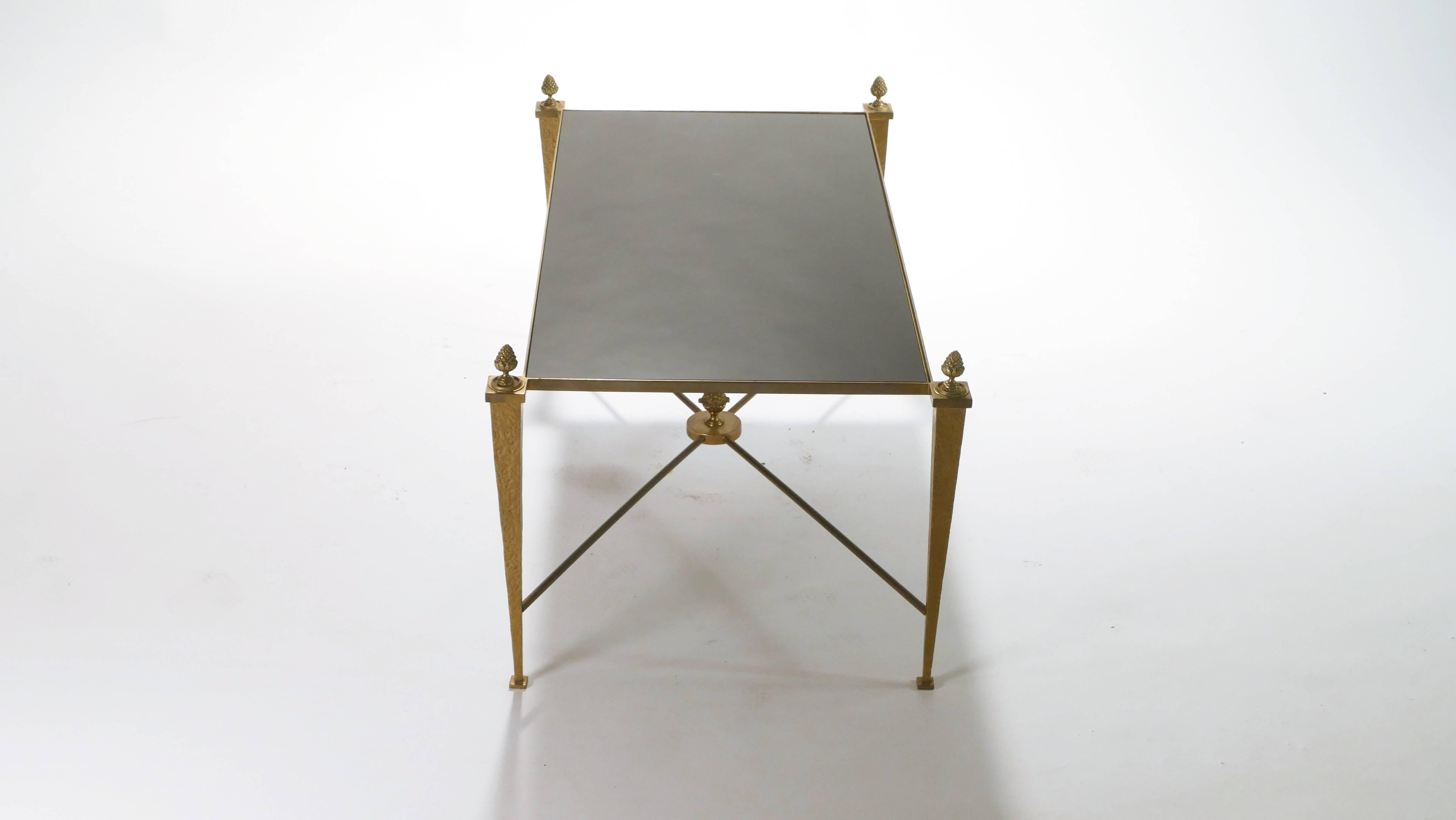 Mid-20th Century French Maison Ramsay Gold Gilt and Opaline Coffee Table, 1960s