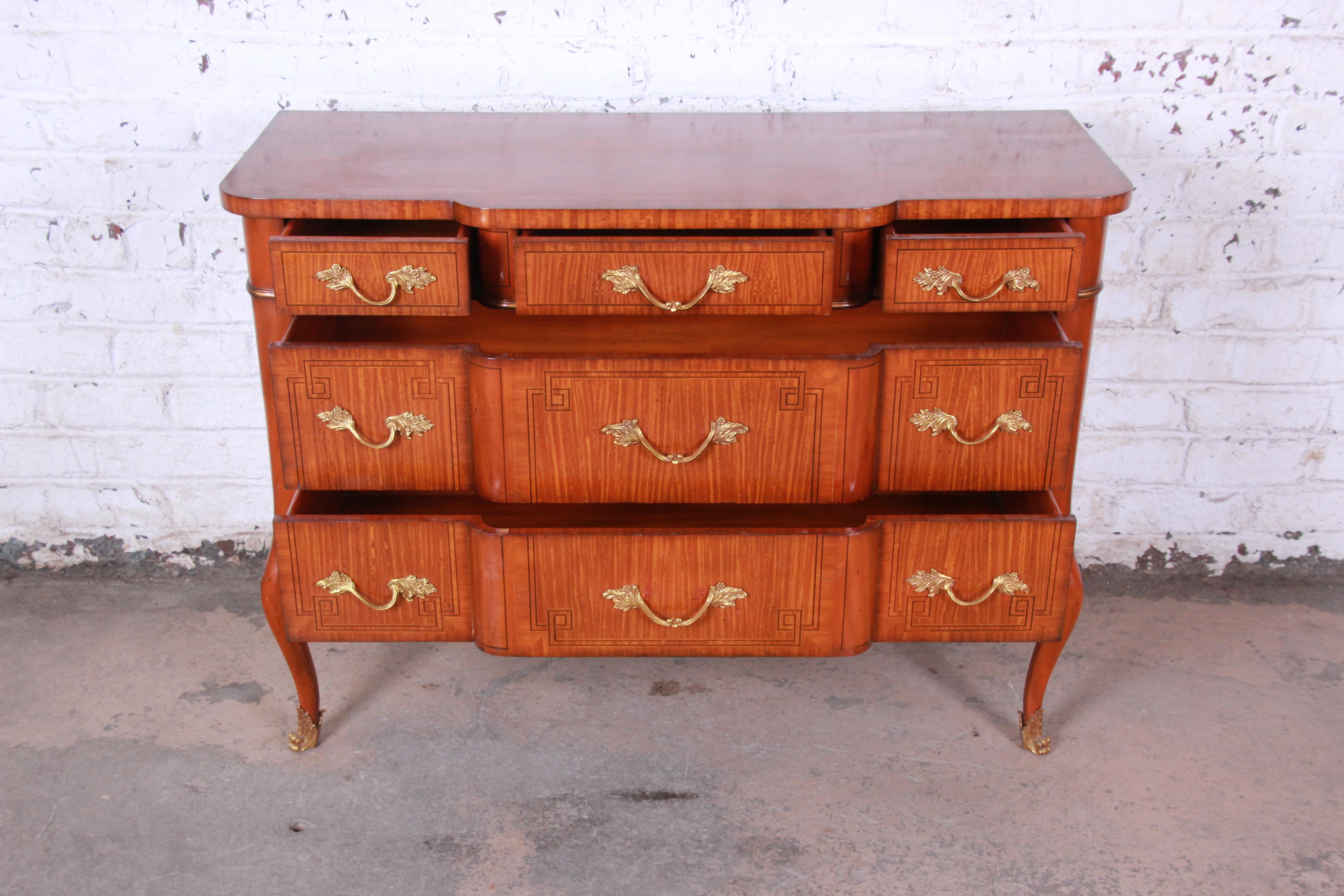 French Maitland-Smith Banded Satinwood Dresser or Server In Good Condition In South Bend, IN