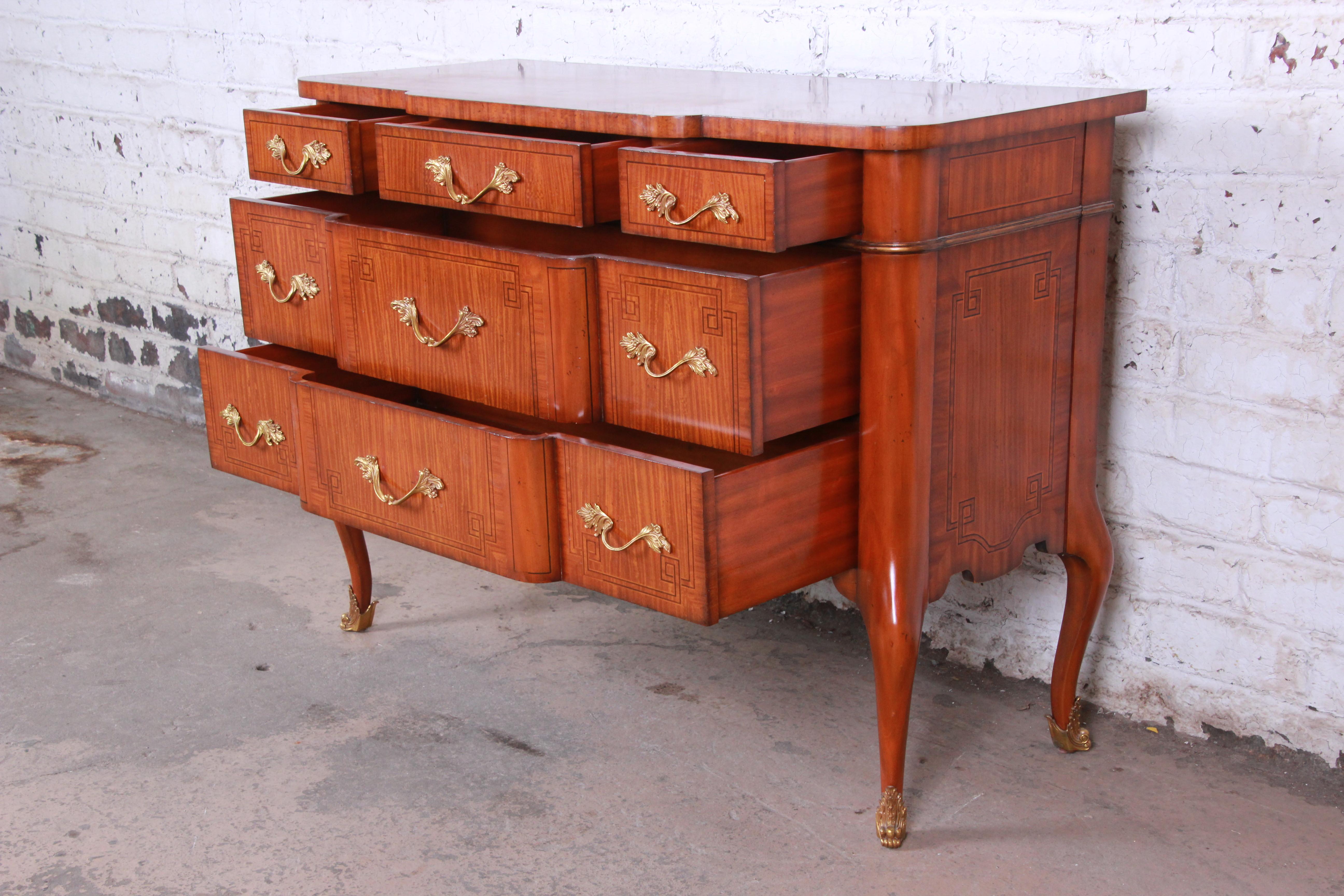 Late 20th Century French Maitland-Smith Banded Satinwood Dresser or Server