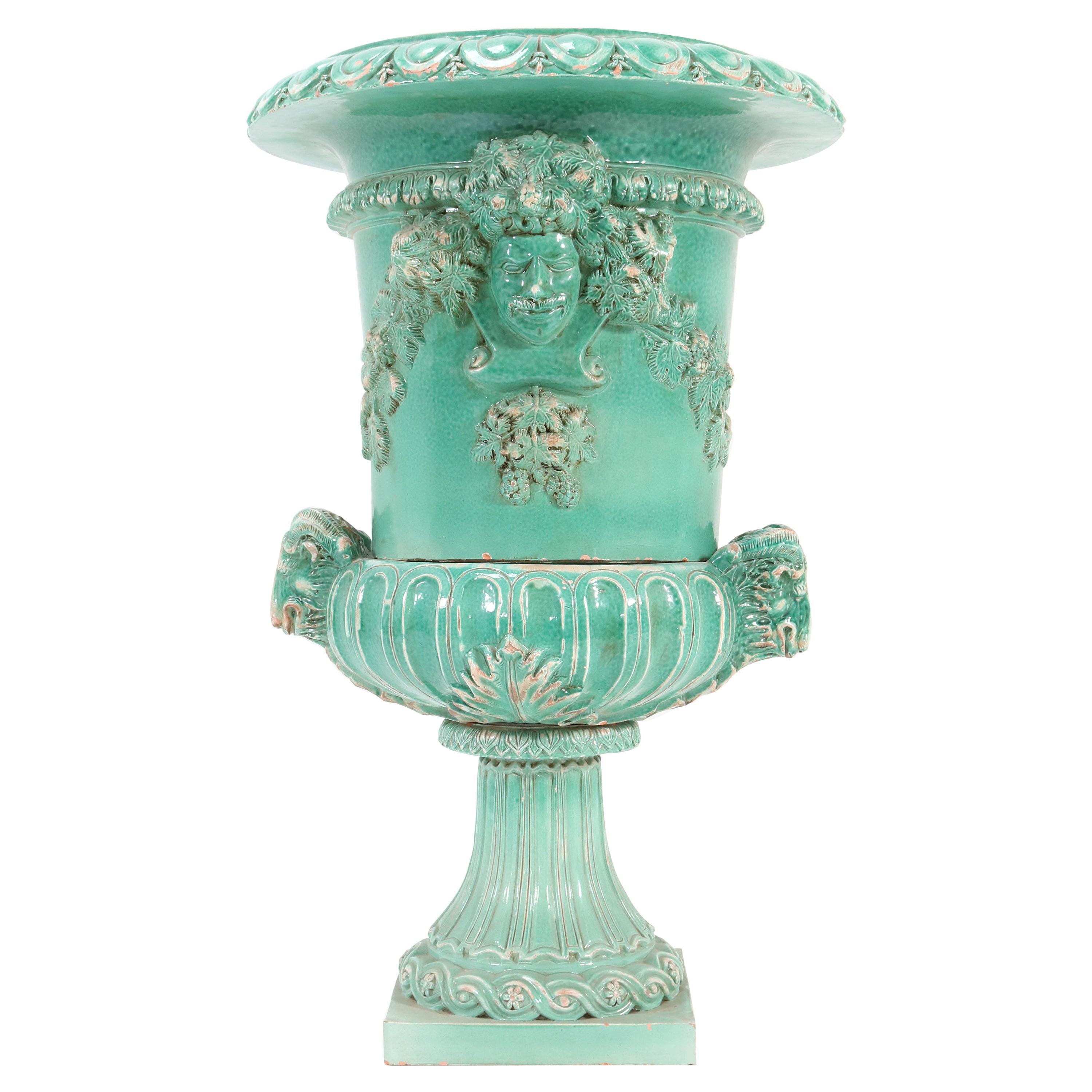 French Majolica Art Nouveau Planter Jardinière in the Style of Jerome Massier