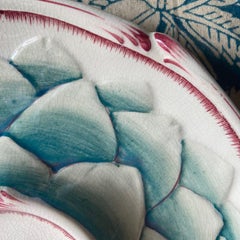 French Majolica Artichoke Plate Sarreguemines, circa 1900