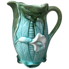 French Majolica Arum Pitcher, circa 1890