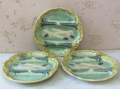 French Majolica Asparagus Plate, circa 1890