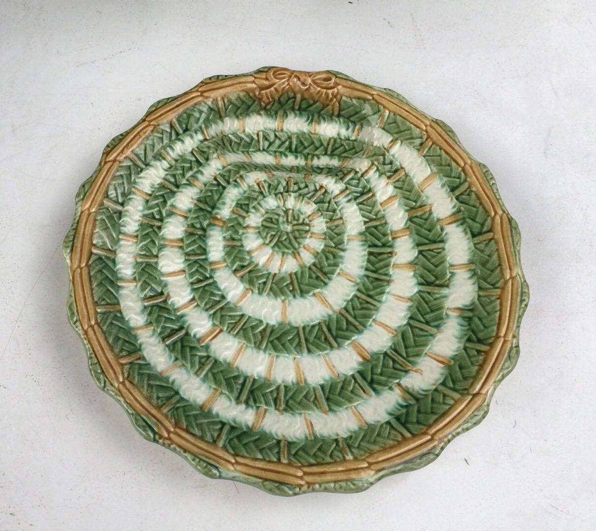 French Majolica asparagus plate circa 1890.
 