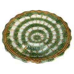 French Majolica Asparagus Plate, circa 1890