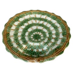 French Majolica Asparagus Plate, circa 1890