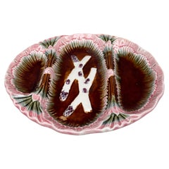 Französische Majolika-Spargelteller, um 1890