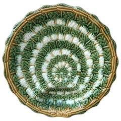 French Majolica Asparagus Plate, circa 1890